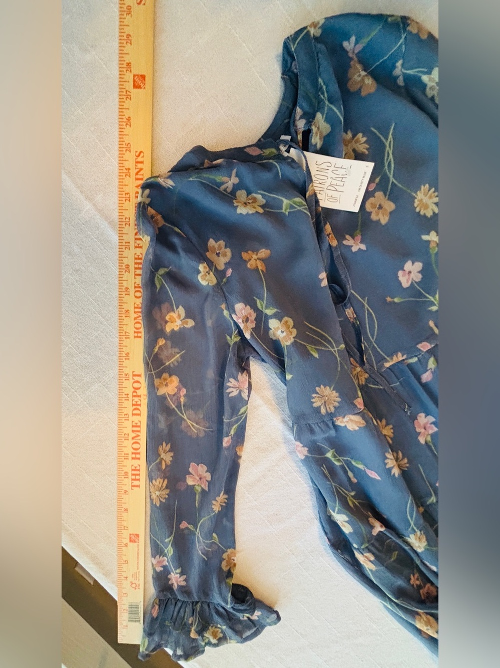 Patrons of Peace Blue Floral Tiered Maxi Dress Women’s Small NWT Work Church - Picture 4 of 9